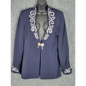 VTG Tiffany Collection Women's Beaded Embellished‎ Blazer Jacket Business Career